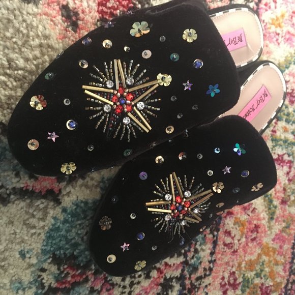 Betsey Johnson Velvet Embroidered Loafer - Picture 3 of 4